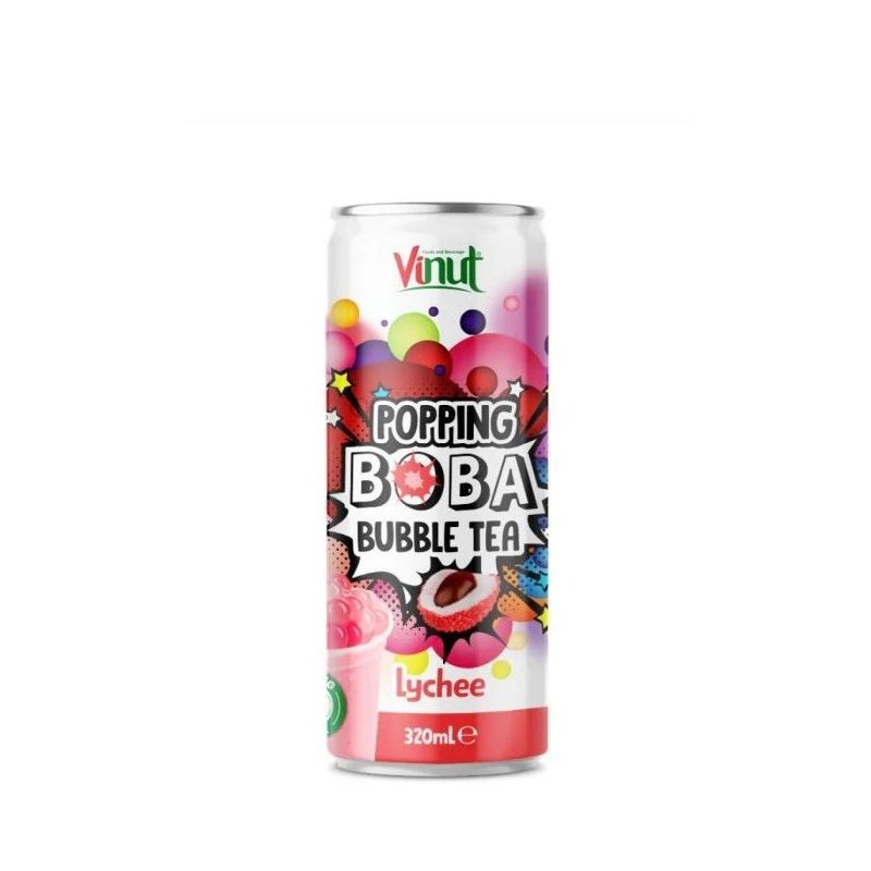 Vinut Popping Boba Bubble Tea Lychee 320ml