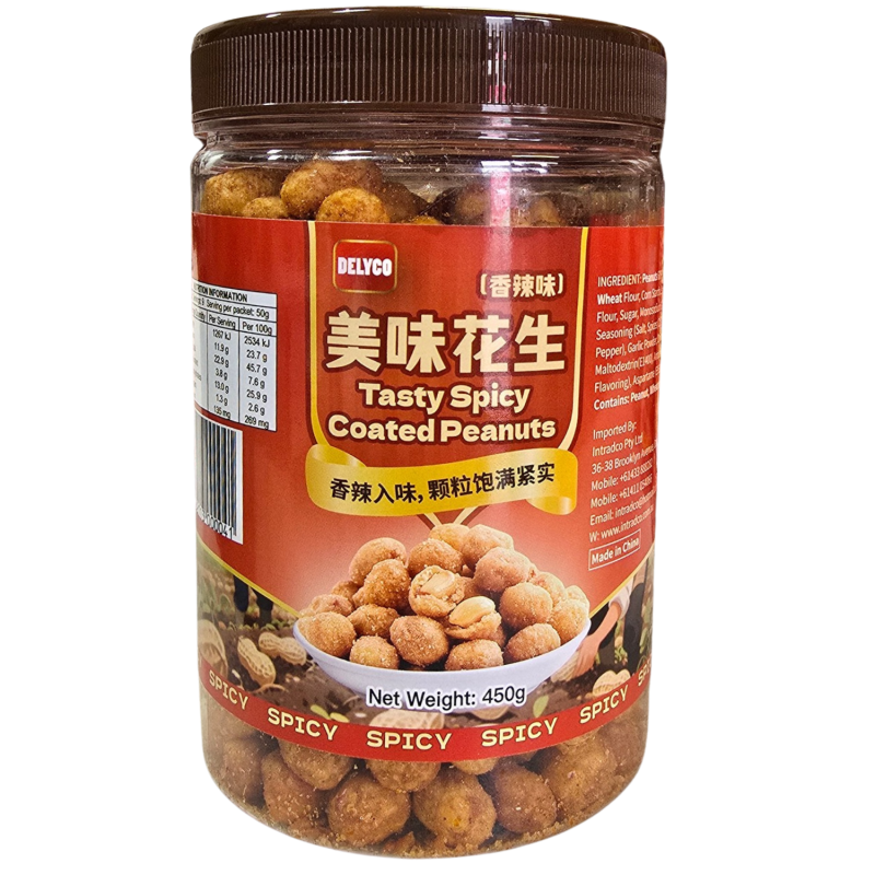 Delyco Tasty Spicy Coated Peanuts 450g