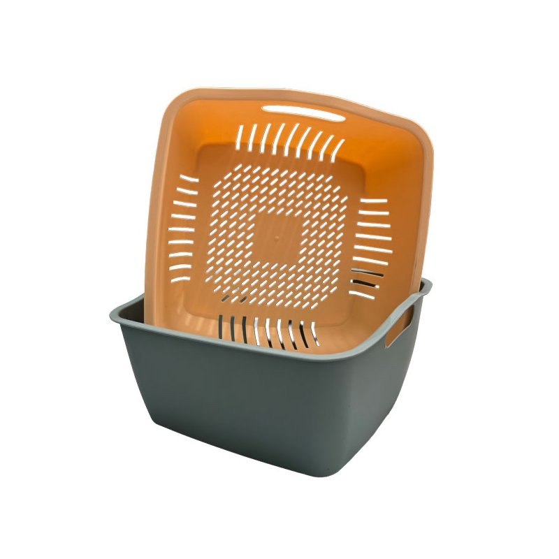 Square Basin with Strainer