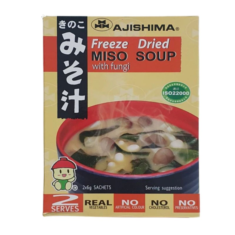 Ajishima Freeze Fried Miso Soup w/ Fungi 2x6g Sachets
