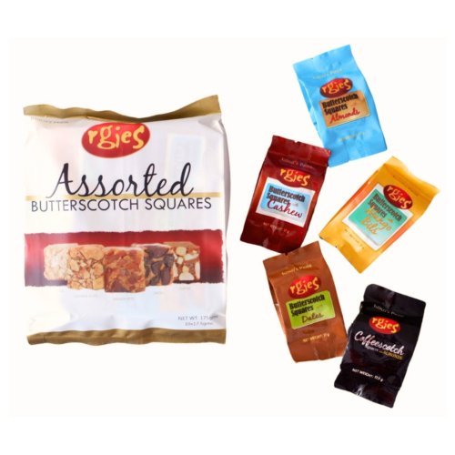 Rgies Assorted Butterscotch Squares 175g