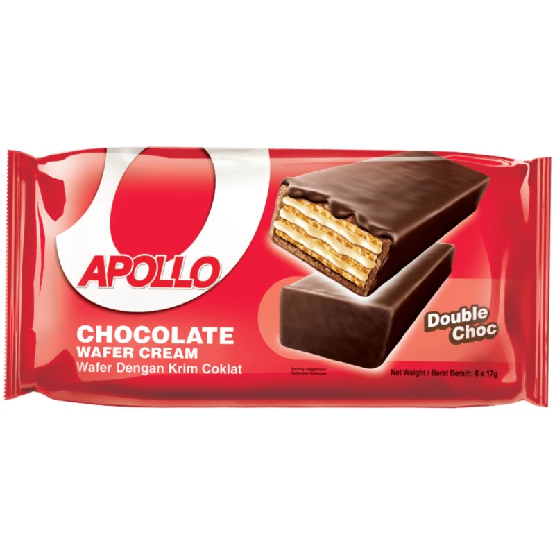Apollo Chocolate Wafer Cream 6x17g