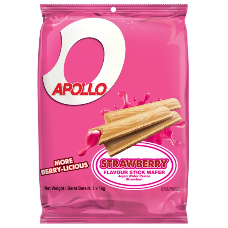 Apollo Strawberry Stick Wafer 3x16g