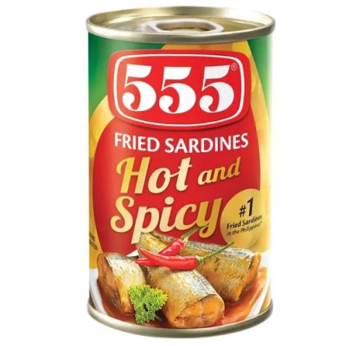 555 Fried Sardines Hot & Spicy 155g