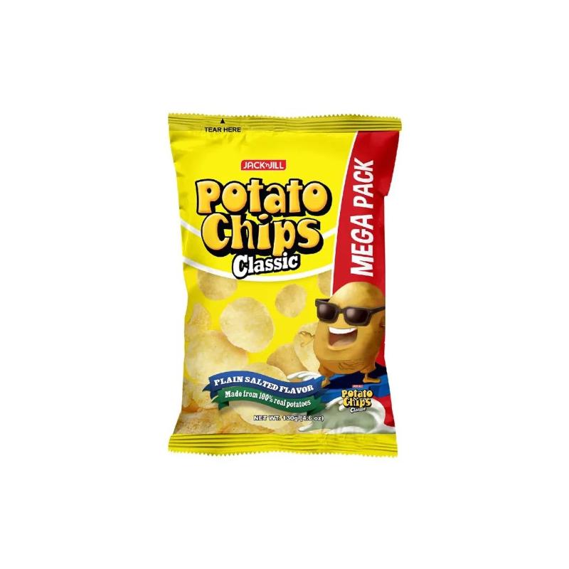 J&J Potato Chips Classic Plain Salted 130g