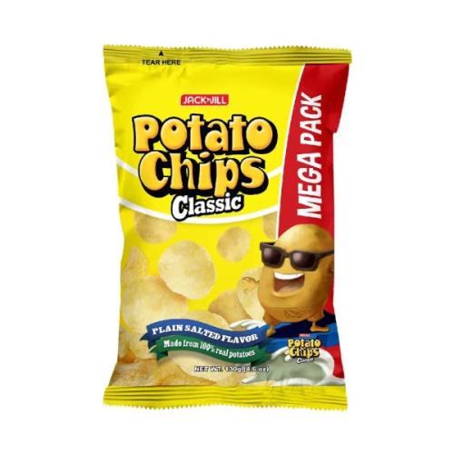 J&J Potato Chips Classic Plain Salted 130g