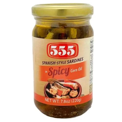 555 Spanish Style Sardines Spicy 220g
