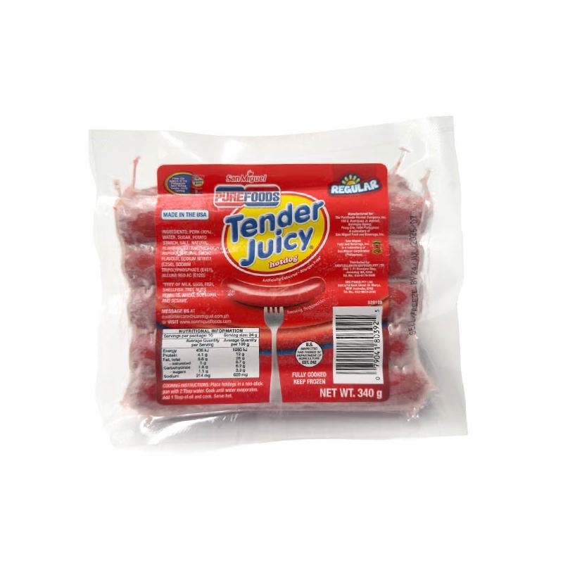 Pure Foods Tender Juicy Hotdog 340g